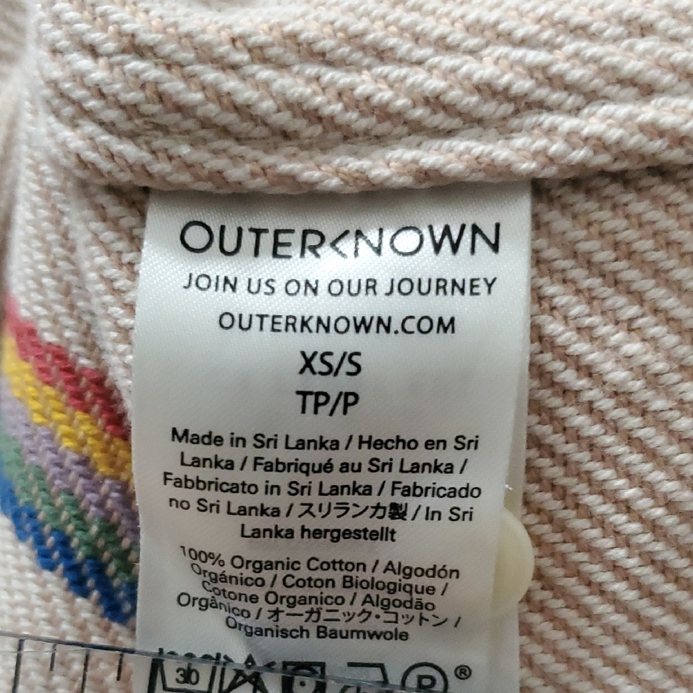 Outerknown Blanket Shirt -  Beige Button-Down with Multi Stripe - Picture 3 of 3